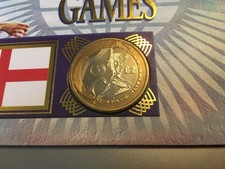 GB STAMPS 2002 COMMONWEALTH GAMES FIRST DAY COVER & ROYAL MINT ENGLAND £2 COIN