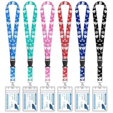 6 Pack Cruise Lanyard for Ship Cards Detachable Lanyards with Waterproof ID B...