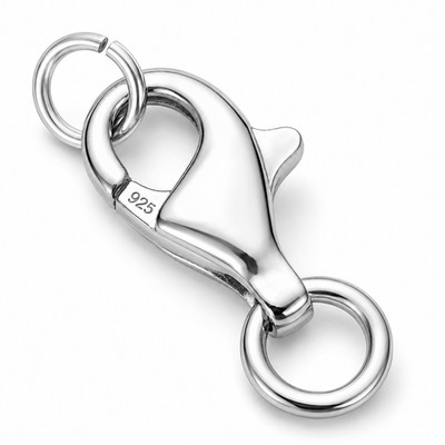 Karabiner 925er Sterling Silber  1x/3x mit extra Öse 8, 9, 10, 12mm Verschluss