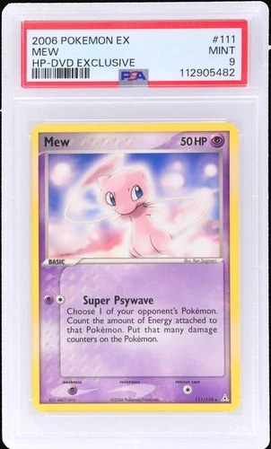 2006 Pokemon EX Holon Phantoms Mew #111 PSA 9 Dvd Exclusive Mint