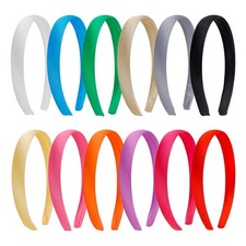 12 Pcs Satin Headbands for Women Cute Head Bands Hard Headbands DIY Plain Hai...