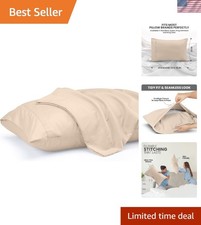 Pillow Covers by - Standard Size 2-Pack   Soft Brushed Microfiber   Perfect