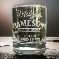 PERSONALISED ENGRAVED JAMESON WHISKEY GLASS GIFT BOXED JAMESON WHISKY Valentines