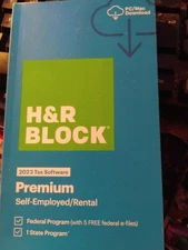 2023 H&R Block Premium Self-Employed Rental 2023 Tax Software (USA)