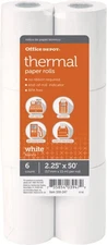 Office Depot® Brand Thermal Paper Rolls, 2 1/4" x 50', White, Pack Of 6 White 