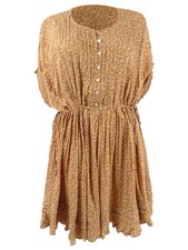 Free People Women's One Fine Day Floral Print Mini Dress (S, Milk Chocolate)