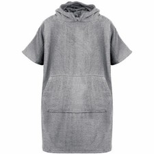 A2Z 4 Kids Bathrobe 100 Cotton Steel Grey Hooded Dressing Gown Unisex 2-13 Yrs