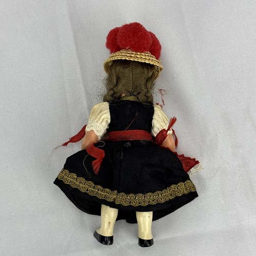 1950's German Black Forest Celluloid Jointed Girl Doll in Traditional Costume 5" - Picture 2 of 13