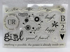 My Acrylix CTMH Clear Acrylic Stamp Set C1308 Spring Be True Set