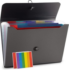 Expanding File Folder, File Organizer,13 Pockets, Grey, File Organizer Accordion