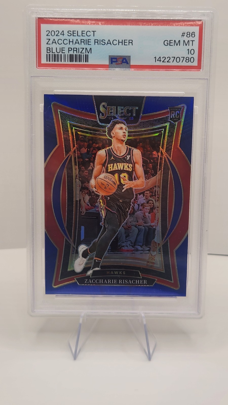 2024-25 Panini Select - Concourse Zaccharie Risacher #86 Blue Prizm (RC)