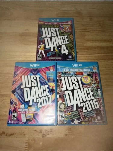 Just Dance 2015 2017 & Just Dance 4 Lot Of 3 (Nintendo Wii U) - TESTED
