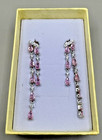 Pink Teardrop Crystal Chandelier Dangle Earrings — photo 4