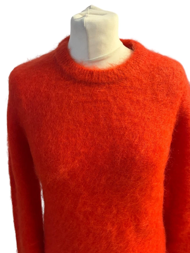 H&M Edition Women’s Small Mohair/ Wool Blend Red Jumper Sweater Soft   - Image 4 of 4