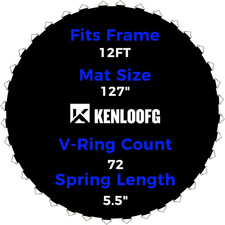 Trampoline Replacement Mat,72/96 V-Rings,Fits 12/14/15ft Trampoline Frame