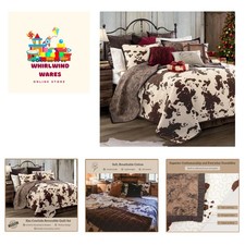 Durable Elsa Queen Quilt Set: Soft Reversible Cowhide  Paisley for All Seasons