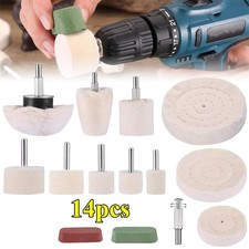 14pcs Buffing Pads Mop Wheel Clean Drill For Polisher Aluminum Stainless Steel