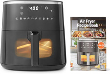 4.4-Quart Air Fryer with Easy View Window, 8 Preset Menus, 1400W, Black