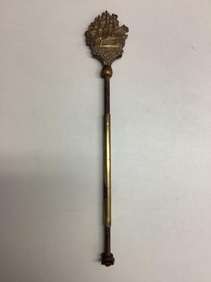 Vintage Brass Sailing Ship Finial Rod Lamp Bed Frame Topper Nautical Metal Decor