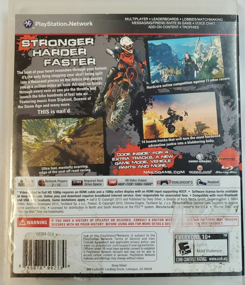 PS3 NAIL'D GAME WITH MANUAL INCLUDED 895678002384| eBay
