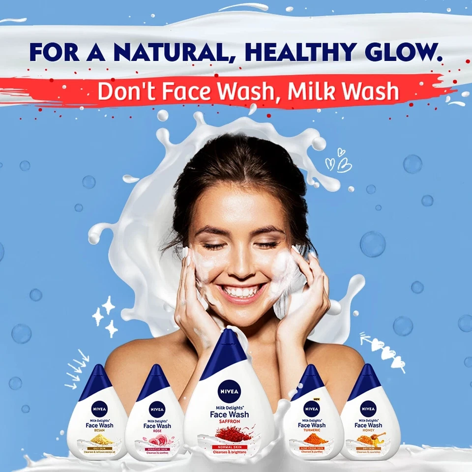 3XNivea Face Wash for Normal Skin Milk Delight Saffron,100ml Direct SHIP FROM US - Image 3 of 4