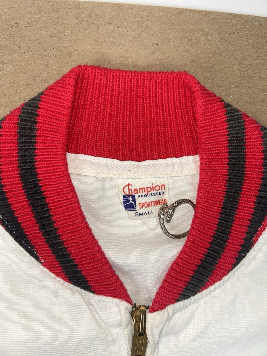 Vintage 50s Champion Running Man Cotton Bomber Jacket Mens Sz S