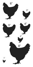 Chicken/Hen STENCIL with 7 total--1"-8"  For Paint Farm Country Veterinary Pets