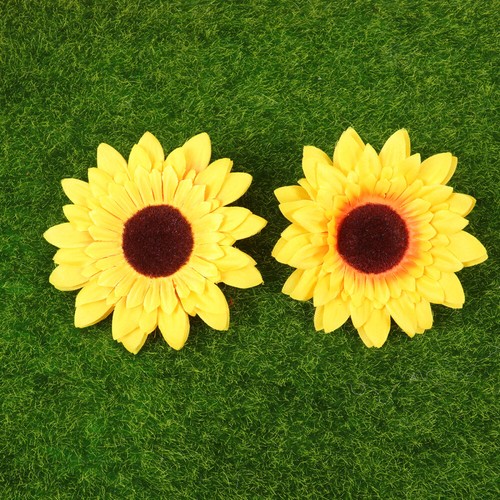 9 Pcs Real Looking Sunflower False Sunflower Heads Artificial Flower