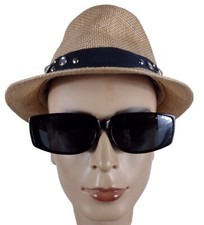 "NEW" ELLURE RECTANGULAR BLACK PLACTIC SUNGLASSES  ELS112