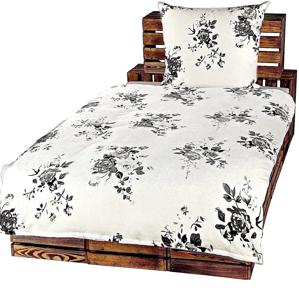 Bettwäsche 135x200 Coral Fleece Nicky Teddy Plüsch Cashmere Touch NEU Weiß