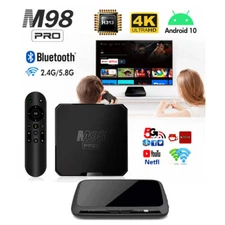 M98 Pro Android 10 ATV 4K UHD 2GB/16GB Dual WiFi BT 5 Voice Remote Smart TV Box