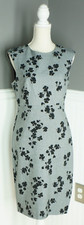 Ann Taylor Women's 4 Gray Sheath Empire Waist A Line Knee Length Dress Floral