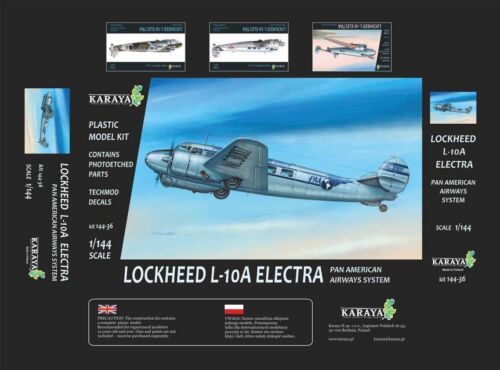 Karaya 144-36 1/144  Lockheed L-10 Electra PanAm plastic model - LIMITED !! - Picture 1 of 11