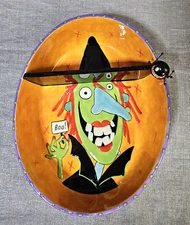 Dept 56 Halloween Witch Spider Divided Serving Bowl Tray Boo Party ~ READ