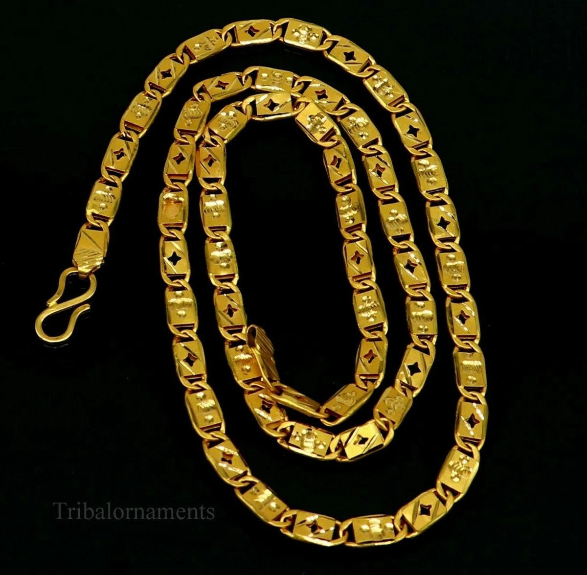 Certified 22kt yellow gold stylish nawabi chain necklace best gifting ch504