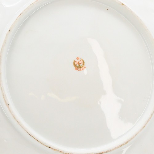 Rare R S Prussia Yellow, Pink & Gold "Iris Mold 25" Display Dish - Peonie Motif - Picture 2 of 3