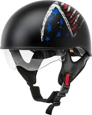 GMAX HH-65 Naked Bravery Motorcycle Half Helmet Black/Gray/Red/Blue