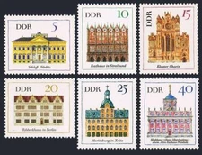 Germany-GDR 888-893, MNH. Mi 1245-1250. Buildings, 1967. City Hall, Stralsund,