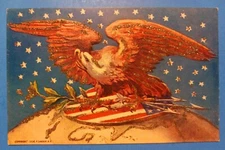 PATRIOTIC USA EAGLE SHIELD Arctic Expedition 1906 P. Sanders MINT Postcard
