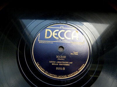 0201/ LOUIS ARMSTRONG-singt mit Mills Brothers Marie + W.P.A. 78rpm Schellack
