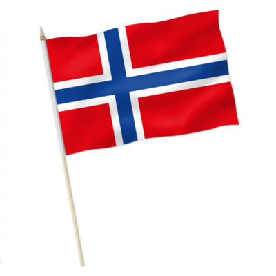 Stockflagge Norwegen, 30x45 cm, 100% Polyester, Norge, **VERSAND GRATIS**