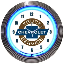 Neon Clock - Chevy Trucks Service 15"  8TRUCK * Ships FREE to the 48-State USA!