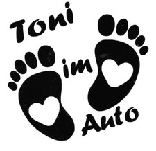 Baby im Auto Aufkleber Wunschname