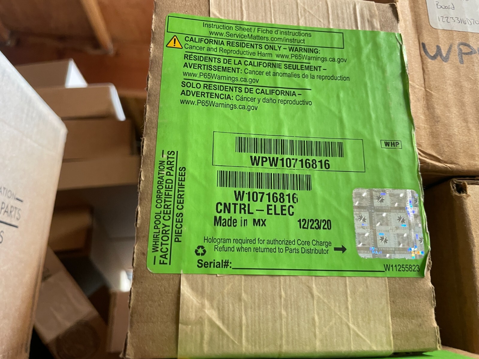 Whirlpool OEM Downdraft Cooktop Control W10716816 WPW10716816 D112 D31