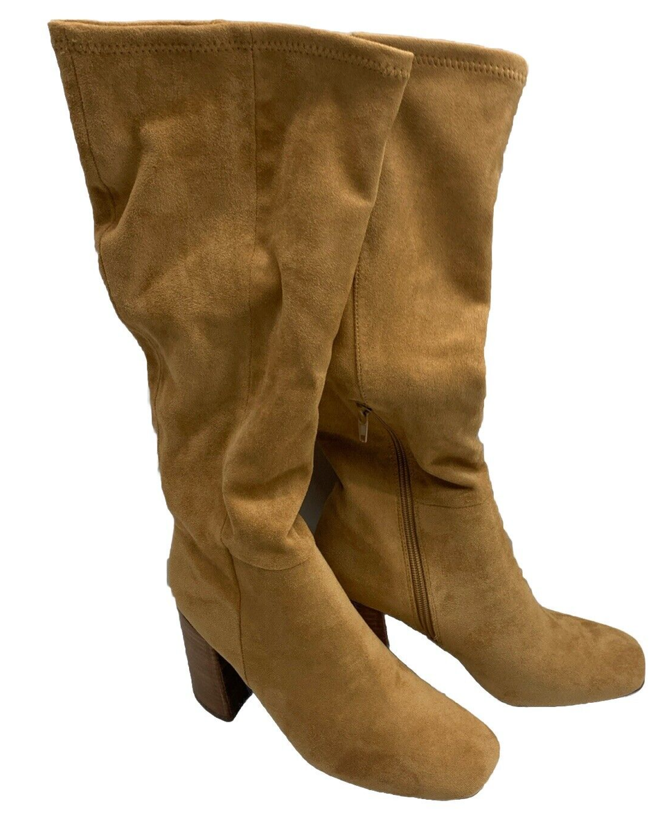 MADDEN GIRL Womens Almond Beige Padded Winslow Square Toe Block