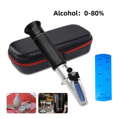 0-80 Alcohol Refractometer Concentration Detector Of Liquor 0-80% v/v Meter
