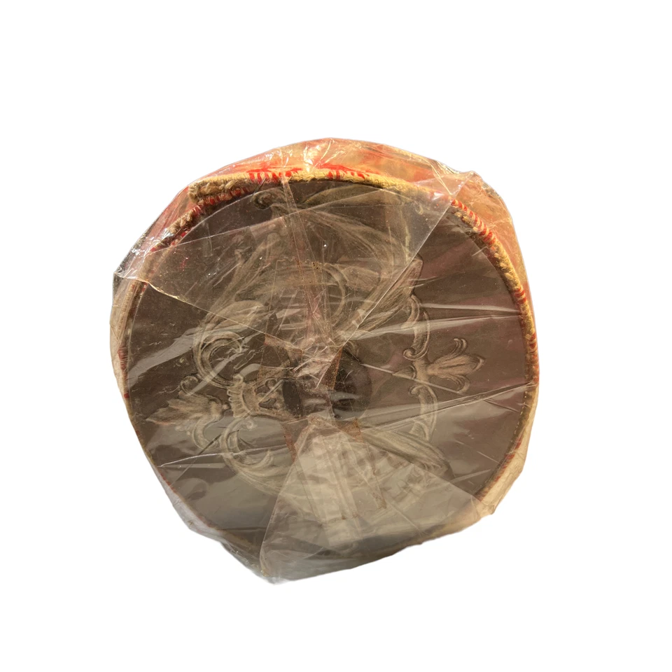 Red Beige Burlap Wired Christmas Ribbon 4"" x 10 Yards Made In India Scroll - Image 2 of 4