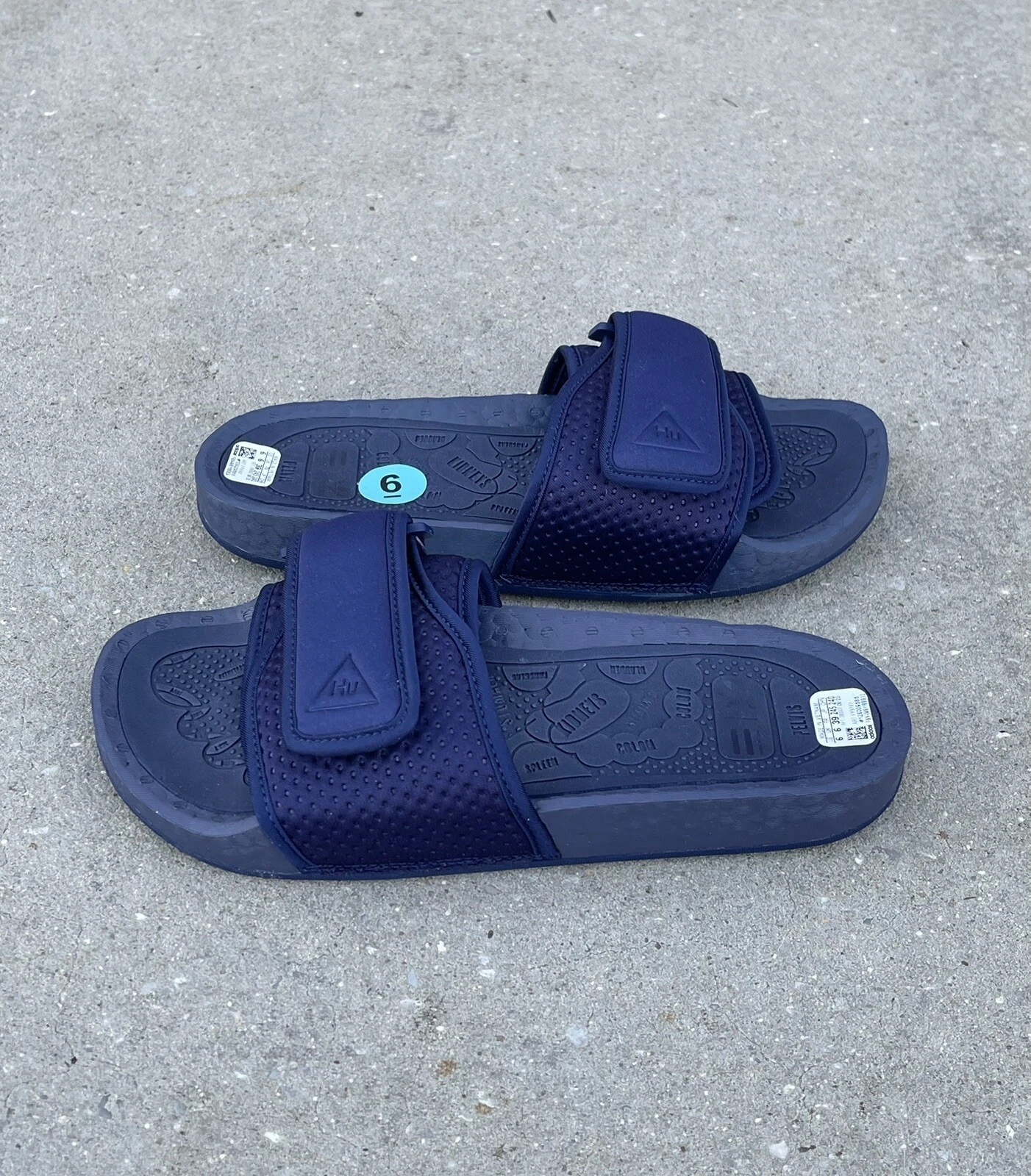 Adidas X Pharrell Williams Chancletas Hu Boost Slides Uomo 6 FY6142 Navy