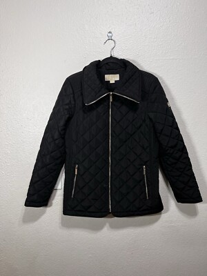 MICHAEL KORS Black Quilted Women s Jacket Size Medium 