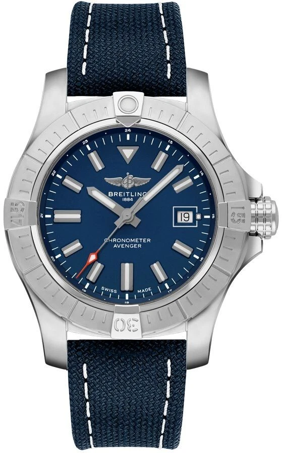 Breitling New Avenger Automatic Blue Dial Steel Mens Swiss Watch A17318101C1X2